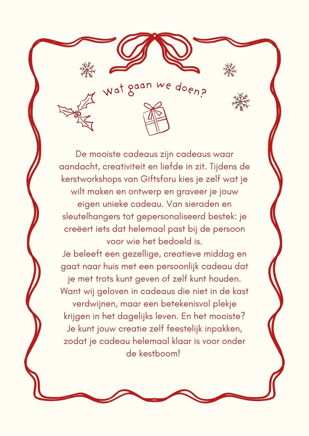 Cadeau workshop - Zaterdag 12 december