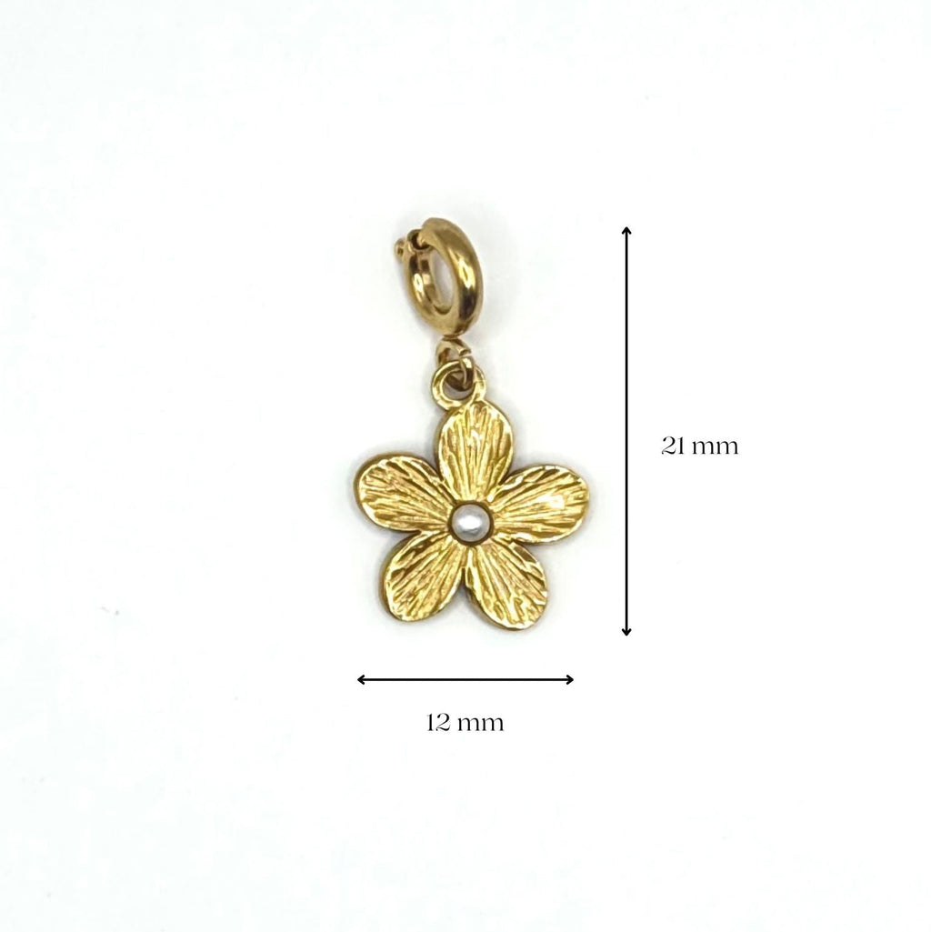 Bloem met parel - charm