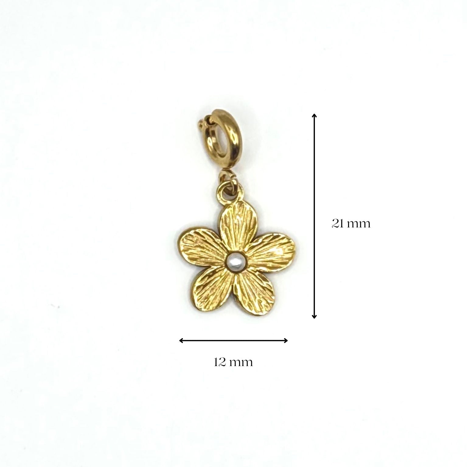 Bloem met parel - charm