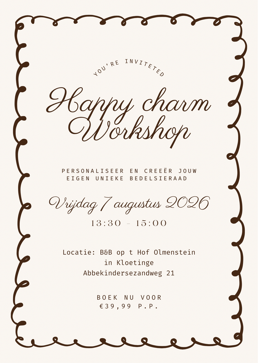 Happy charms workshop - 7 augustus 13:30 - 15:00