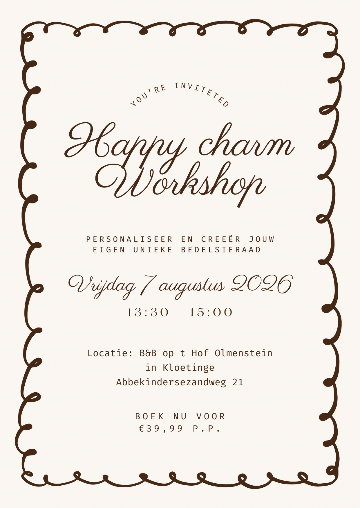 Happy charms workshop - 7 augustus 13:30 - 15:00