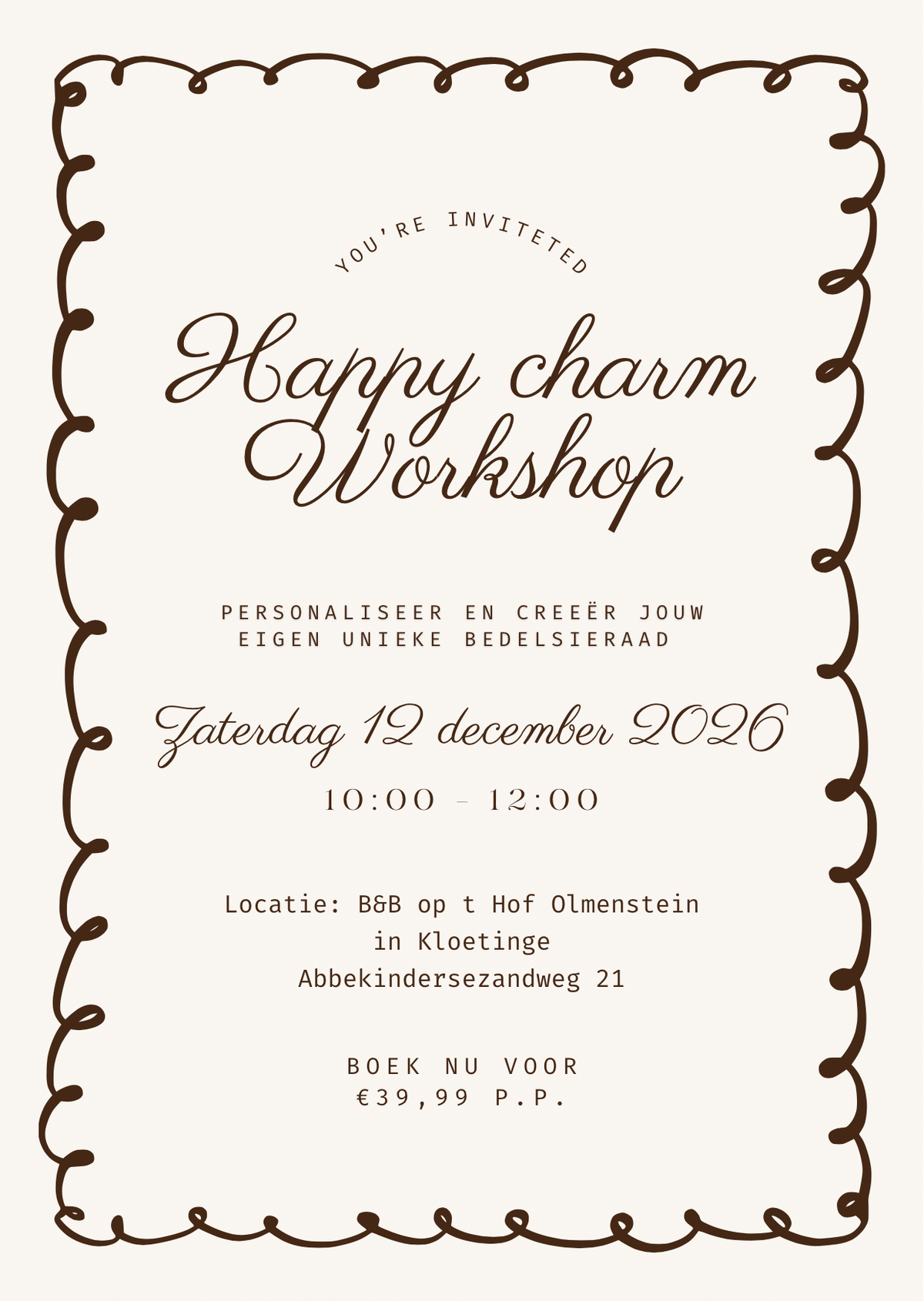 Happy charms workshop - Zaterdag 12 december