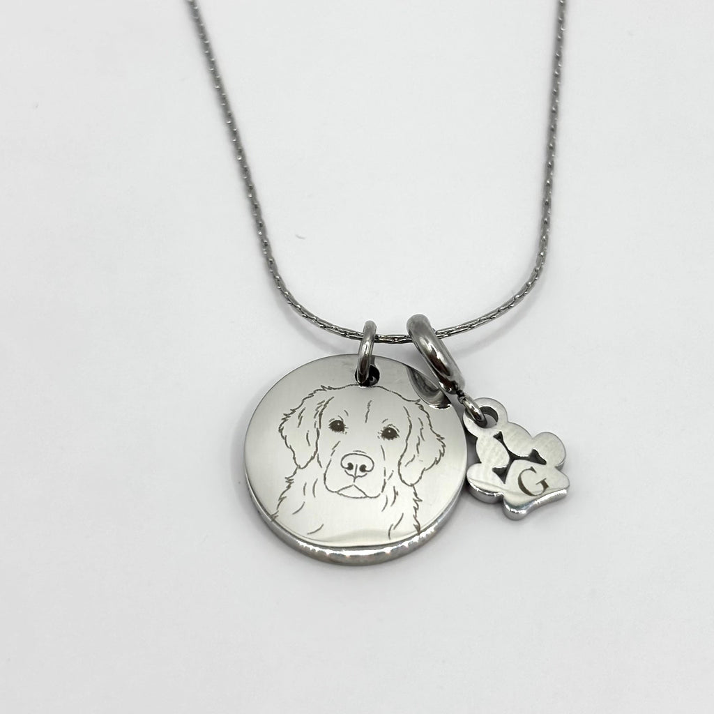 Combi - ketting huisdier + gegraveerd pootje