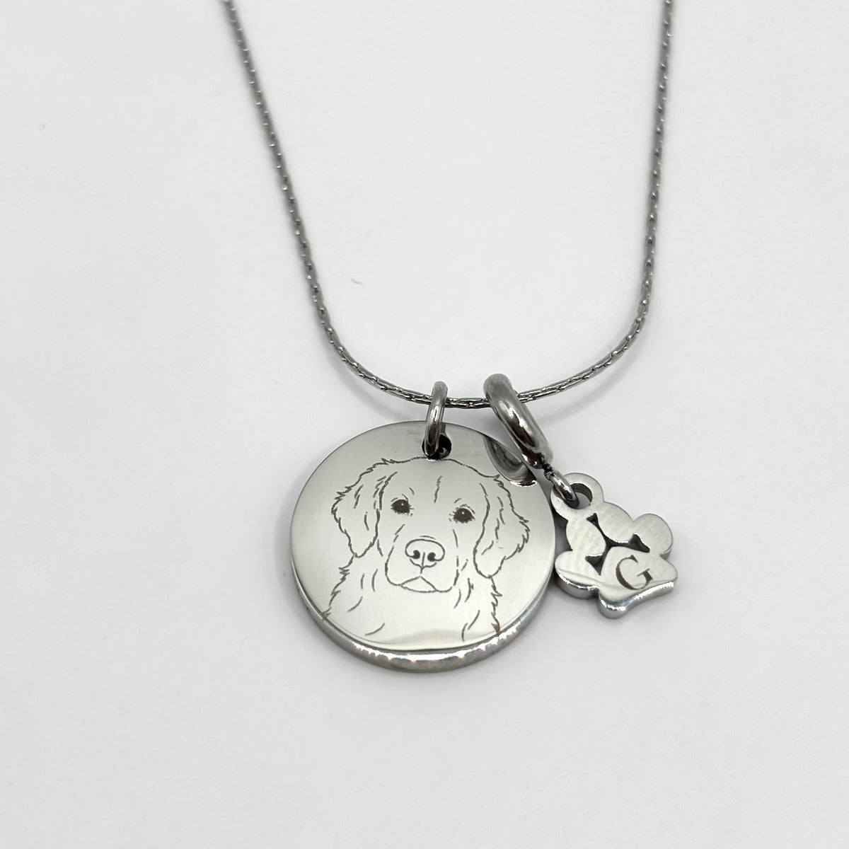 Combi - ketting huisdier + gegraveerd pootje