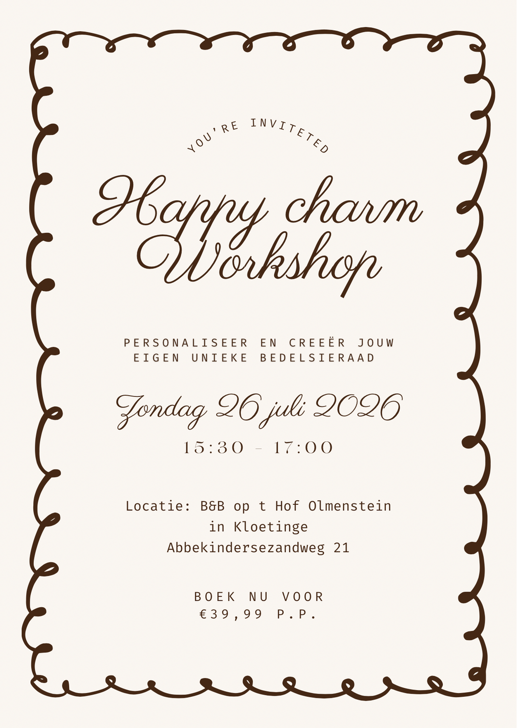 Happy charms workshop - 26 juli 15:30 - 17:00