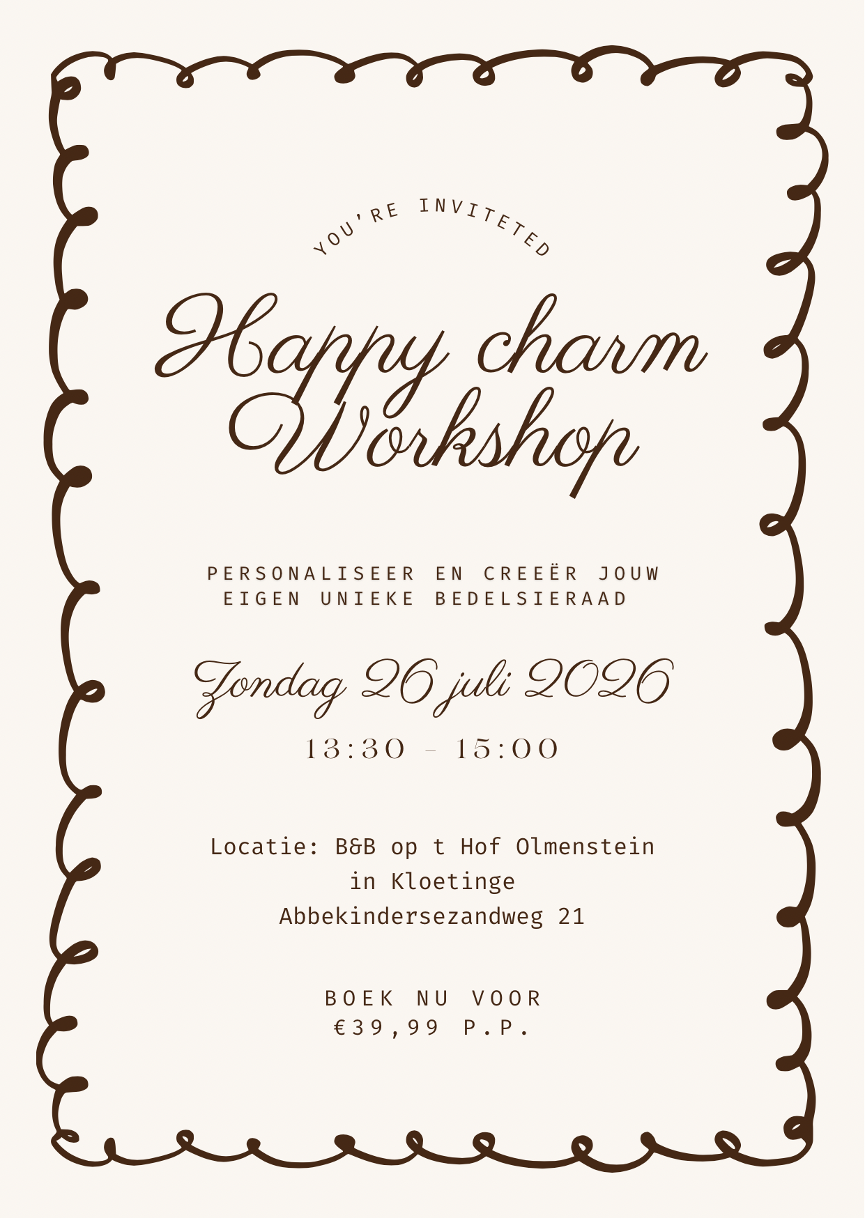 Happy charms workshop - 26 juli 2026