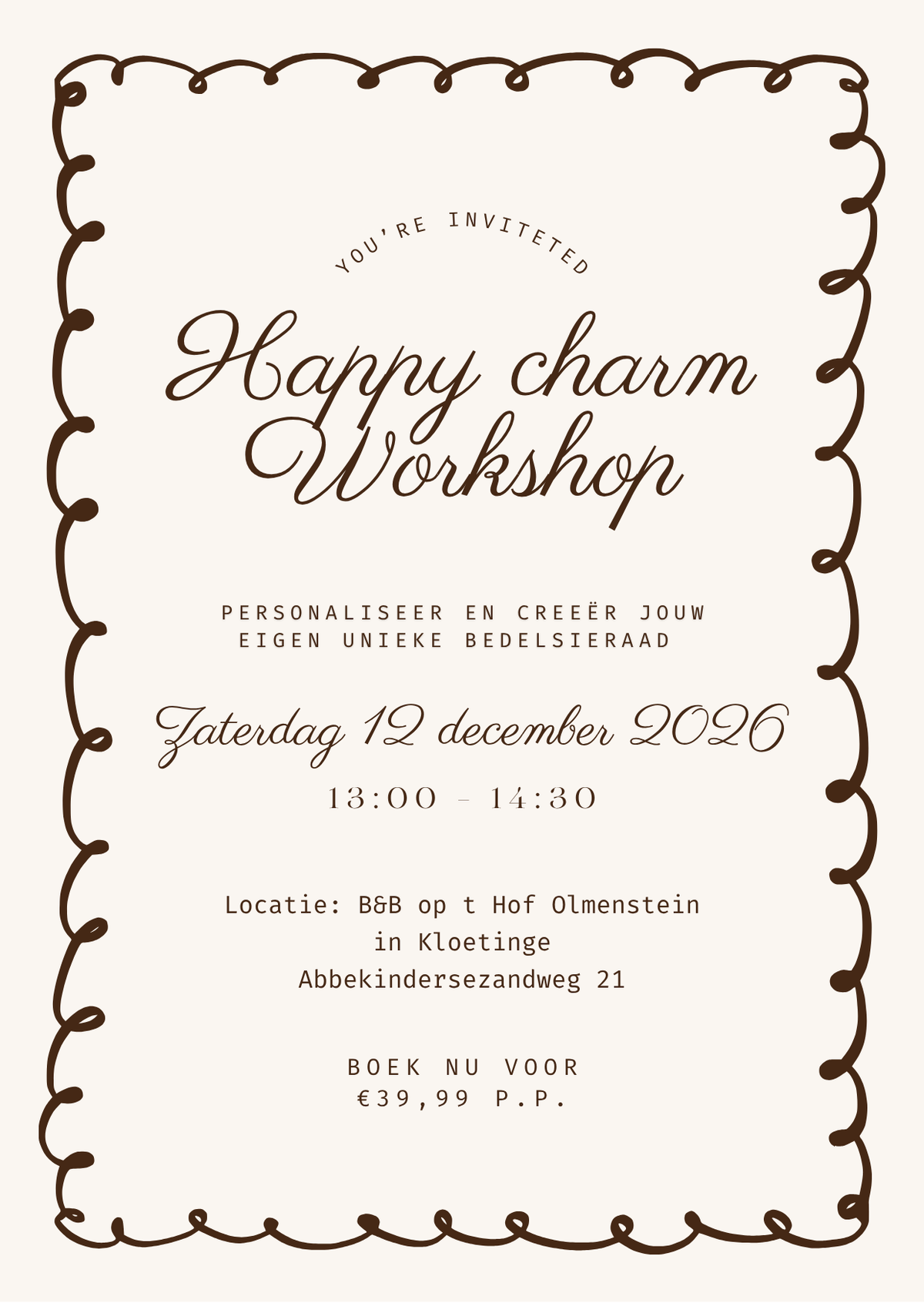 Happy charms workshop - Zaterdag 12 December