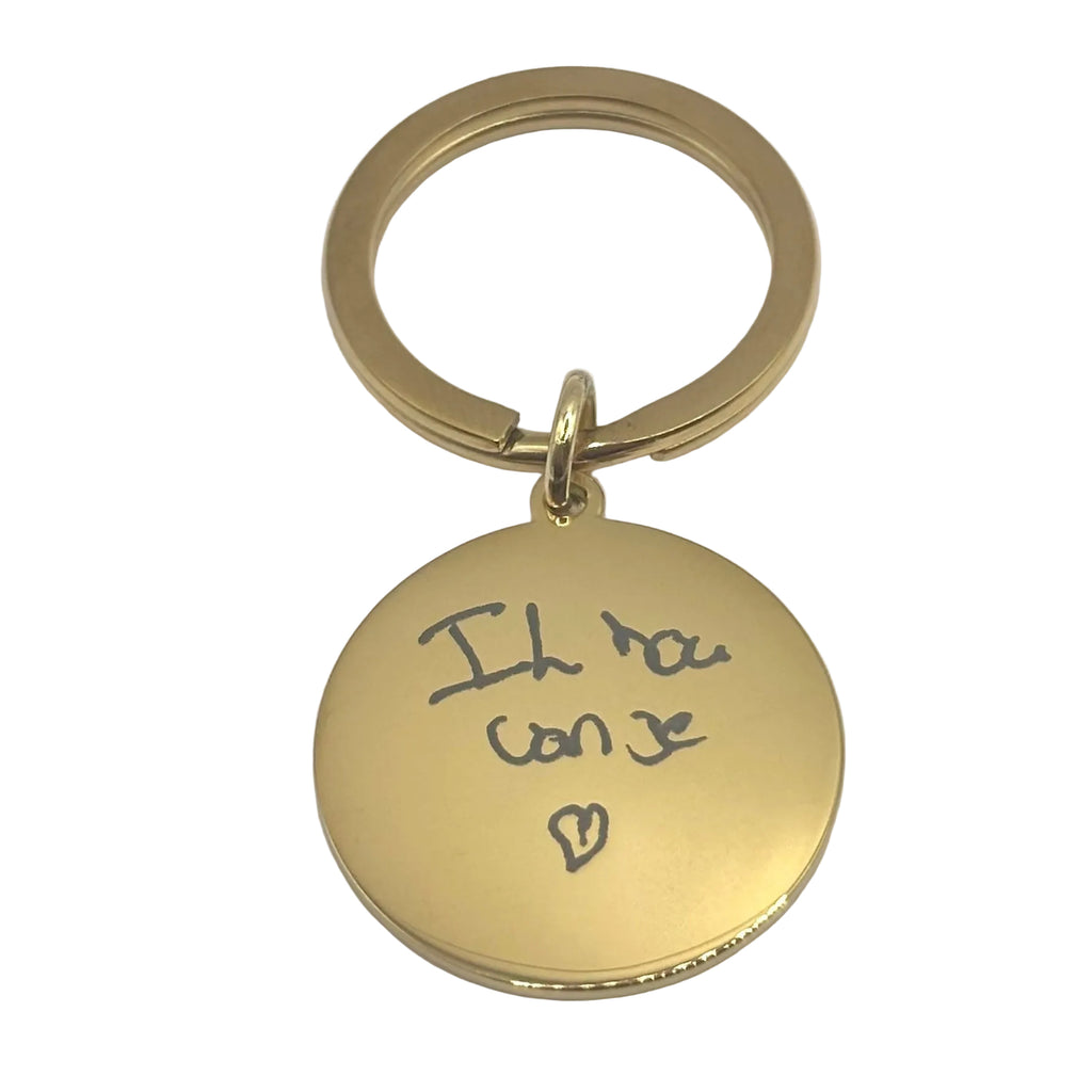 Sleutelhanger met handgeschreven boodschap